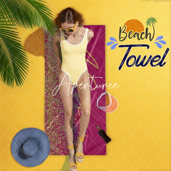 Aperturee - Aperturee Monogrammed Custom Beach Towel Birthday Bride Gift