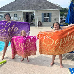 Aperturee - Aperturee Monogrammed Custom Beach Towel Birthday Bride Gift