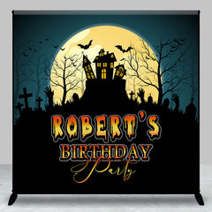 Aperturee - Aperturee Moon Night Castle Halloween Custom Birthday Backdrop