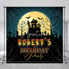 Aperturee - Aperturee Moon Night Castle Halloween Custom Birthday Backdrop