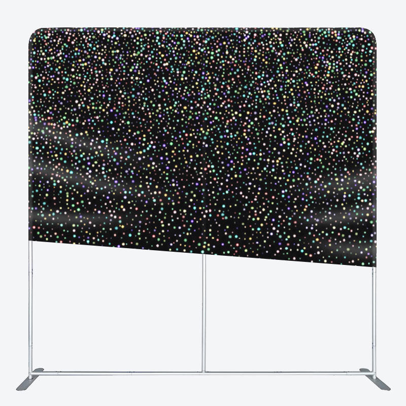 Aperturee - Aperturee Multi Color Sparkling Black Party Backdrop Cover