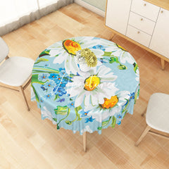 Aperturee - Aperturee Multicolor Flower Pattern Rectangle Tablecloth