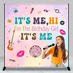 Aperturee - Aperturee Musical Its Me Hi Custom Photo Birthday Backdrop