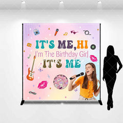 Aperturee - Aperturee Musical Its Me Hi Custom Photo Birthday Backdrop