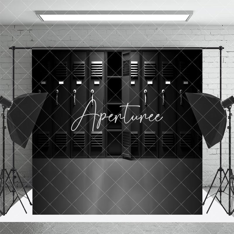 Aperturee - Aperturee Mysterious Dark Storage Lockers Open Door Backdrop