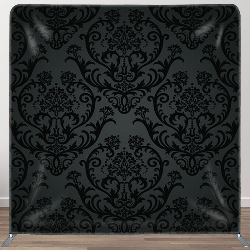 Aperturee - Aperturee Mysterious Flower Pattern Dim Black Backdrop Cover