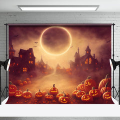 Aperturee - Aperturee Mysterious Scary Pumpkin Town Halloween Backdrop