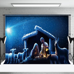 Aperturee - Aperturee Nativity Starry Night Jesus Christmas Backdrop