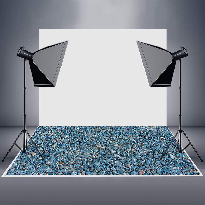 Aperturee - Aperturee Natural Blue Paving Gravel Pattern Rubber Floor Mat