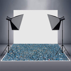 Aperturee - Aperturee Natural Blue Paving Gravel Pattern Rubber Floor Mat