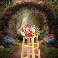 Aperturee - Aperturee Natural Floral Plant Arch Garden Path Spring Backdrop