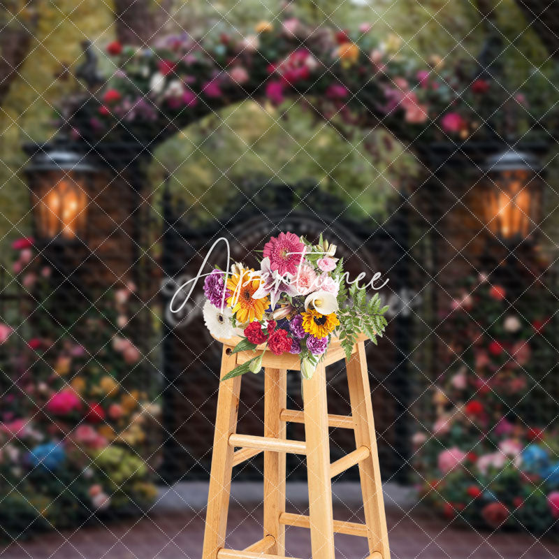 Aperturee - Aperturee Natural Garden Forest Floral Gate Wedding Backdrop