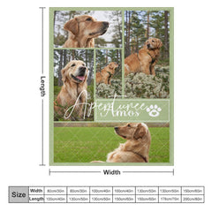 Aperturee - Aperturee Natural Green Custom Stitch Photos Name Pet Blanket