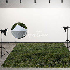 Aperturee - Aperturee Natural Green Lawn Landscape Fabric Floor Backdrop