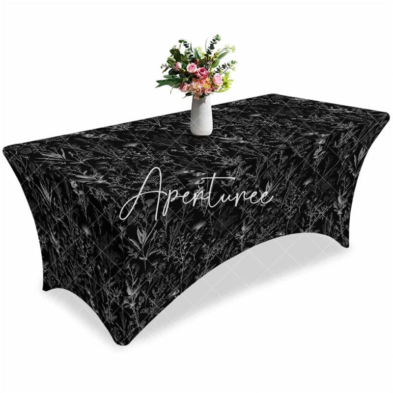 Aperturee - Aperturee Natural Plant Botanical Leaves Stretch Table Cover