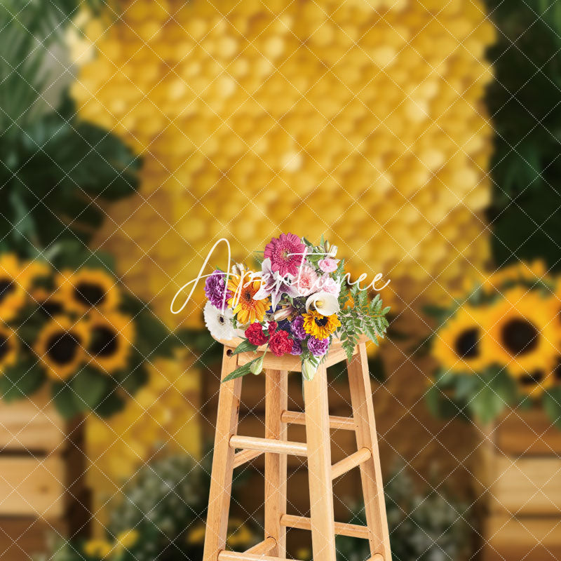 Aperturee - Aperturee Natural Plant Leaves Floral Honeycomb Wall Backdrop