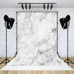 Aperturee - Aperturee Natural White Grey Marble Texture Photo Backdrop