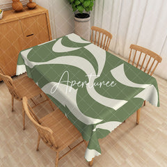 Aperturee - Aperturee Nature Inspired Green Red Yellow Rectangle Tablecloth