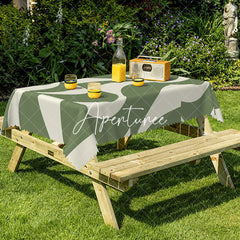 Aperturee - Aperturee Nature Inspired Green Red Yellow Rectangle Tablecloth