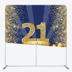 Aperturee - Aperturee Navy Blue Glitter Fabric Backdrop Cover for Birthday