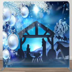 Aperturee - Aperturee Night Bells Bokeh Stable Christmas Pillow Case Backdrop