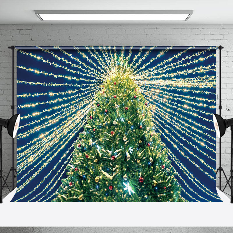 Aperturee - Aperturee Night Bright Twinkle Lights Christmas Tree Backdrop