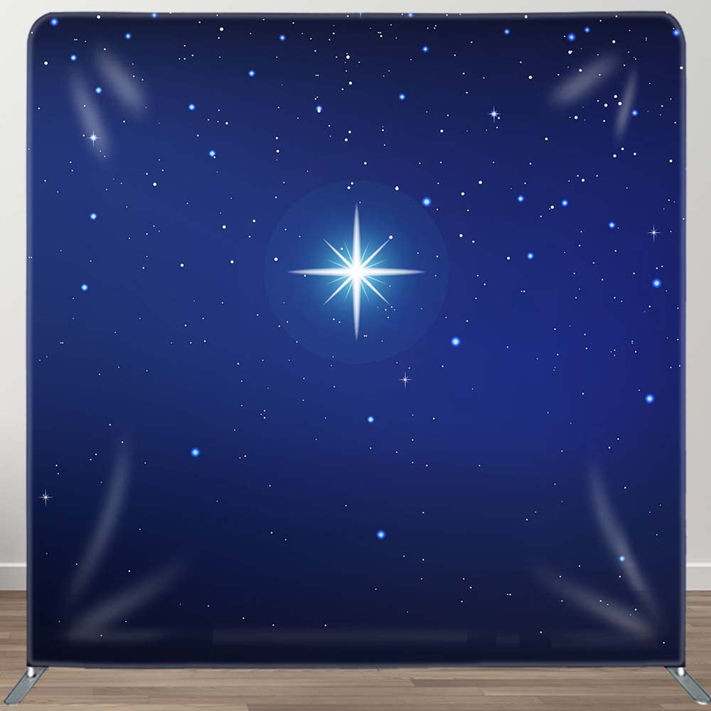 Aperturee - Aperturee Night Holy Star Light Xmas Tension Fabric Backdrop