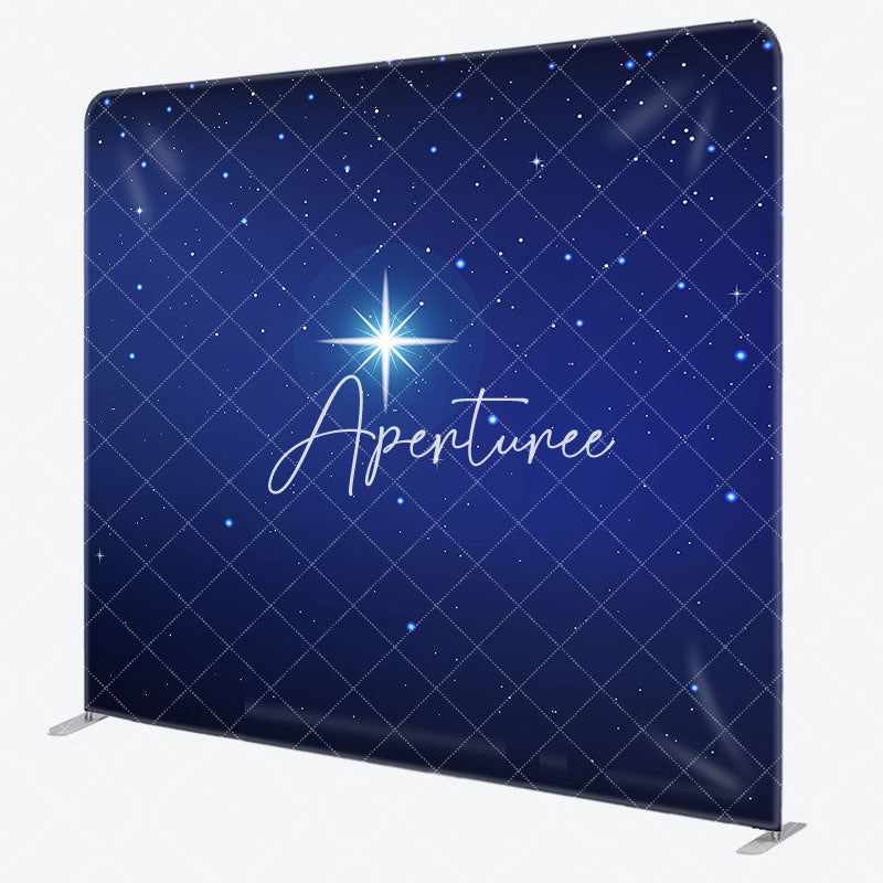 Aperturee - Aperturee Night Holy Star Light Xmas Tension Fabric Backdrop