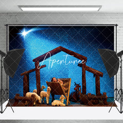 Aperturee - Aperturee Night Meteor Christ Child Lamb Christmas Backdrop