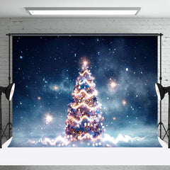 Aperturee - Aperturee Night Sky Mist Pine Tree Light Christmas Backdrop