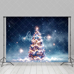 Aperturee - Aperturee Night Sky Mist Pine Tree Light Christmas Backdrop