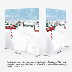 Aperturee - Aperturee North Pole Snowy Wonderland Town Pillow Case Backdrop