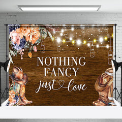 Aperturee - Aperturee Nothing Fancy Just Love Cowboy Wood Wedding Backdrop