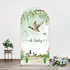 Aperturee - Aperturee Oh Baby Duck Spring Scene Gender Reveal Arch Backdrop