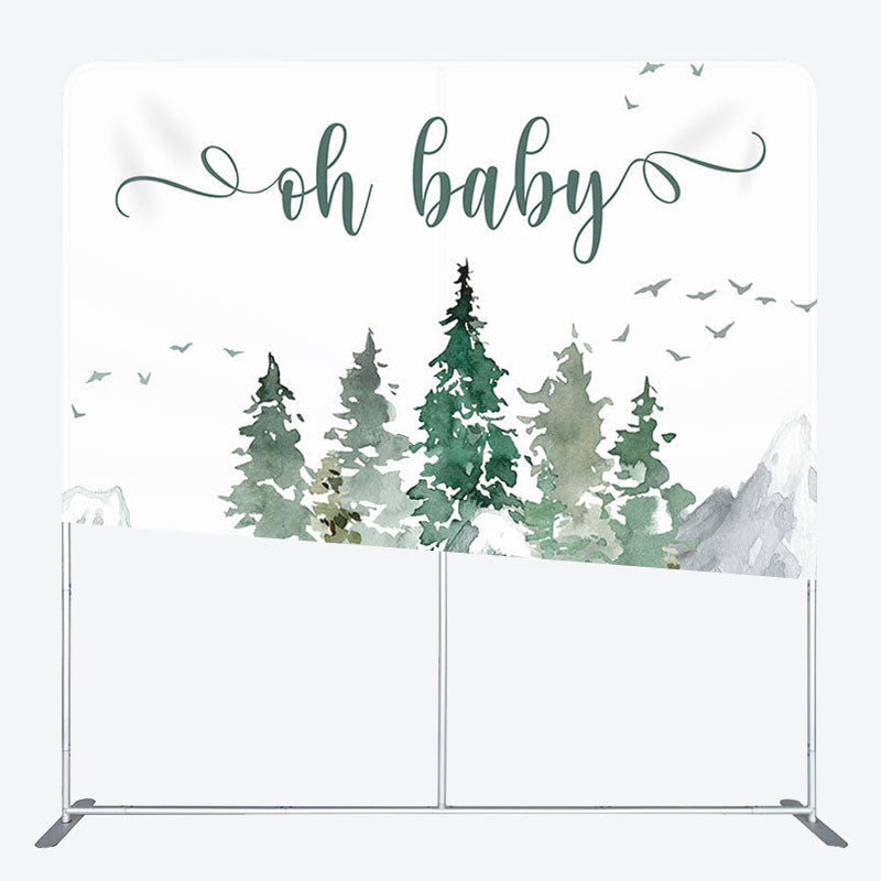 Aperturee - Aperturee Oh Baby Woods Fabric Backdrop Cover for Baby Shower