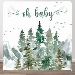 Aperturee - Aperturee Oh Baby Woods Fabric Backdrop Cover for Baby Shower