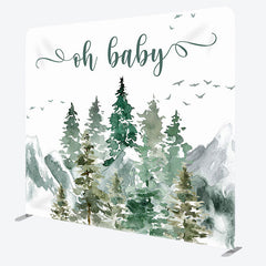 Aperturee - Aperturee Oh Baby Woods Fabric Backdrop Cover for Baby Shower