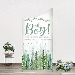 Aperturee - Aperturee Oh Boy Wild Forest Mountain Baby Shower Arch Backdrop