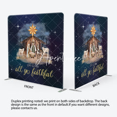 Aperturee - Aperturee Oh Come All Ye Faithful Christmas Pillow Case Backdrop