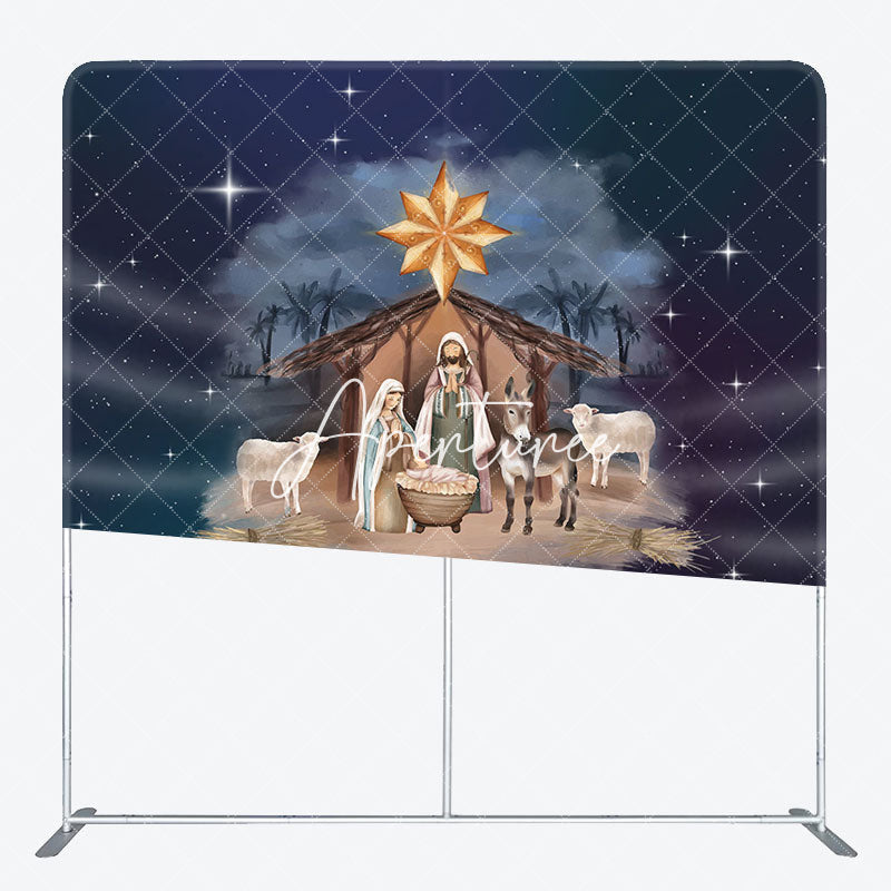 Aperturee - Aperturee Oh Come All Ye Faithful Christmas Pillow Case Backdrop