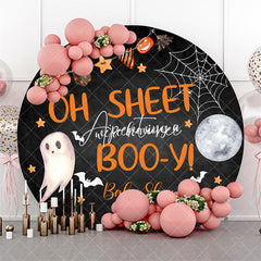 Aperturee - Aperturee Oh Sheet Booy Halloween Round Baby Shower Backdrop