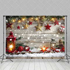 Aperturee - Aperturee Oil Lamp Star Lights Wooden Wall Xmas Backdrop