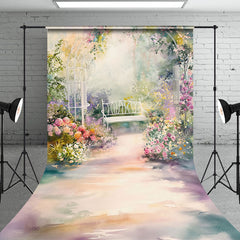 Aperturee - Aperturee Oil Painted Rainbow Garden Floral Spring Backdrop