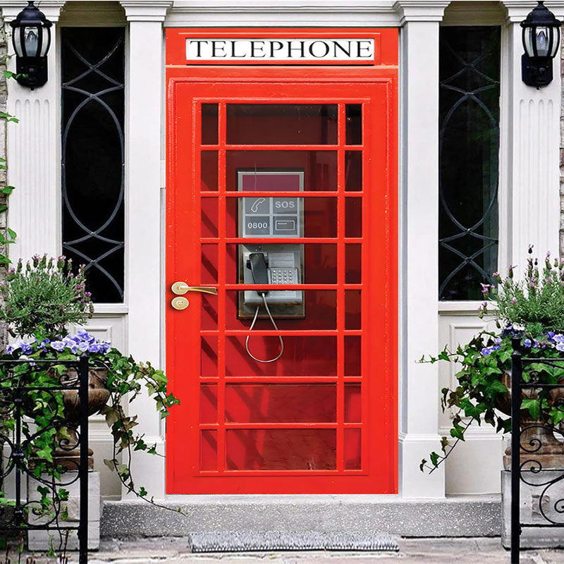 Aperturee - Aperturee Old British Red Telephone Booth Party Door Cover