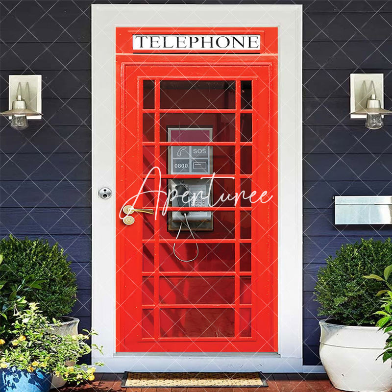 Aperturee - Aperturee Old British Red Telephone Booth Party Door Cover