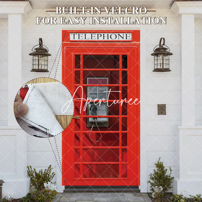 Aperturee - Aperturee Old British Red Telephone Booth Party Door Cover