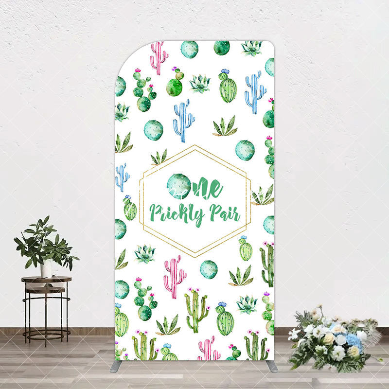 Aperturee - Aperturee One Prickly Pair Plant 1st Birthday Arch Backdrop