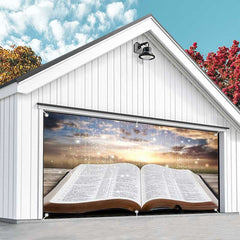 Aperturee - Aperturee Opening Book Plank Sunset Sky Garage Door Banner