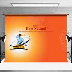 Aperturee - Aperturee Orange Archery Lord Rama Happy Ram Navami Backdrop