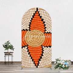 Aperturee - Aperturee Orange Brown Knitting Pattern Ethiopian Arch Backdrop